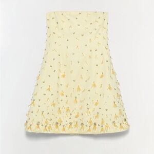 Elegant butter Yellow Strapless Dress